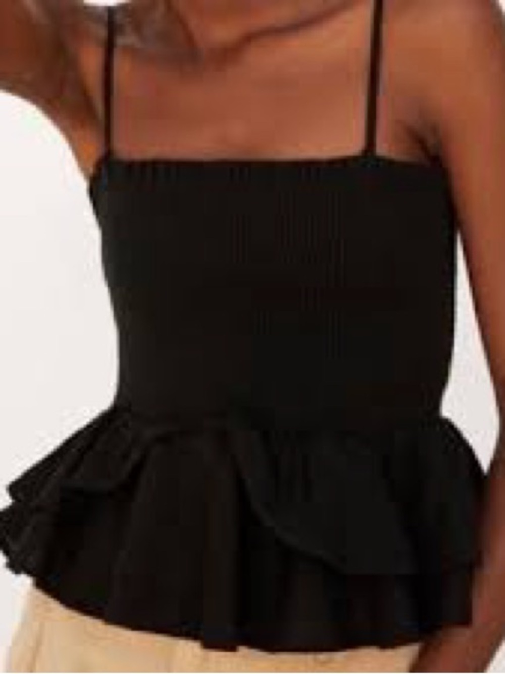 Zara smocked peplum top